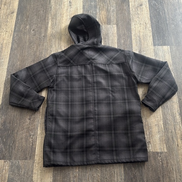 Dickies Gray And Black Plaid Hooded Men’s Jacket Size Medium 38-40 Snap Closure - Picture 8 of 10